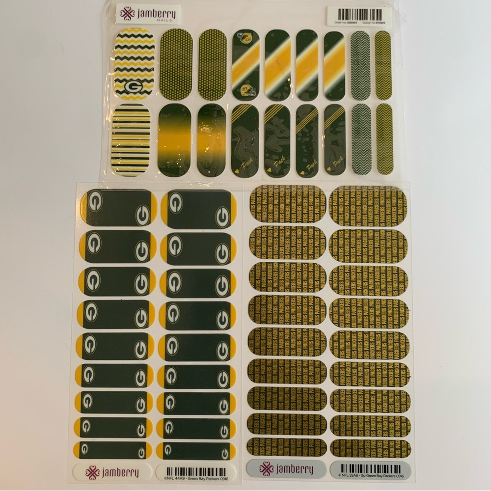 Green Bay Packers Jamberry Nail Art Wraps, NWT, NFL Football Team, NAS Nail Art